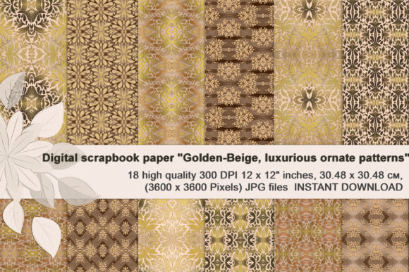 Download Golden-Beige, Luxurious Ornate Patterns. - Ornate patterns Collection