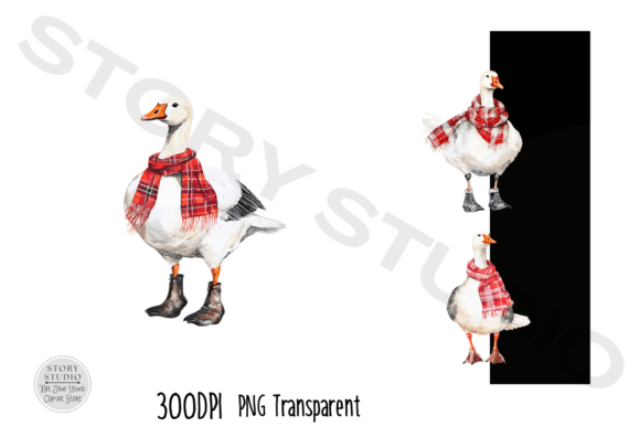 Download Festive Geese with Scarves and Boots - Premium Resources