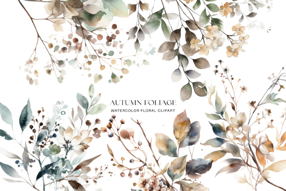 Download Watercolor Fall Foliage Clipart Set - Fall foliage Collection