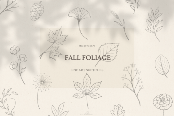 Download Fall Foliage Line Art Sketches - Fall foliage Collection